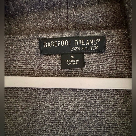 Barefoot Dreams Bamboo Chic Lite Circle Cardigan Pocketed Women's Medium Gray - Picture 3 of 8